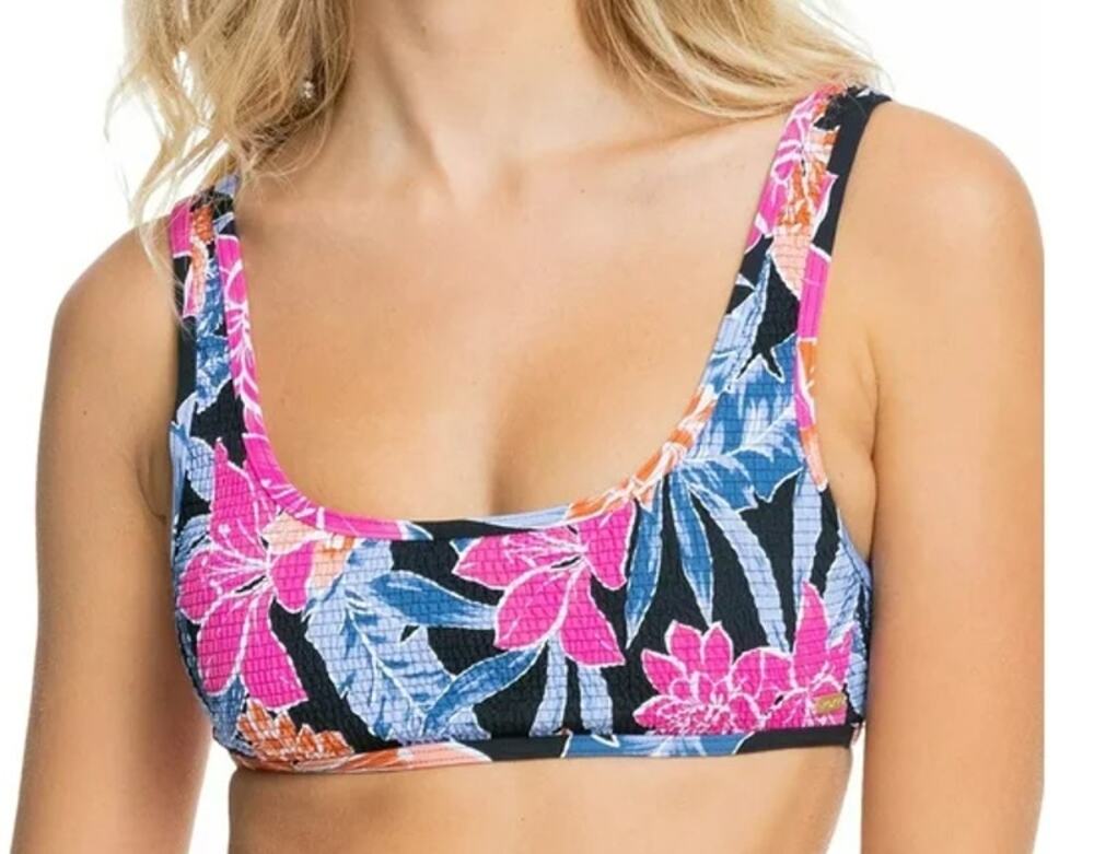Roxy Junior's Tropical Oasis Smock Bralette Bikini Top, NWT, Medium
